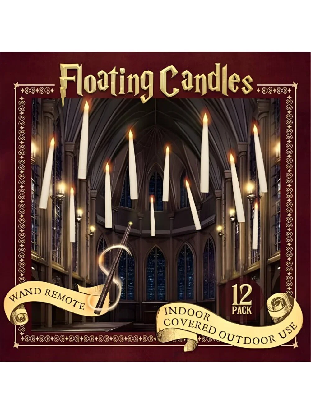 Floating Candles with Wand, 12 Pcs Magic Flickering Light